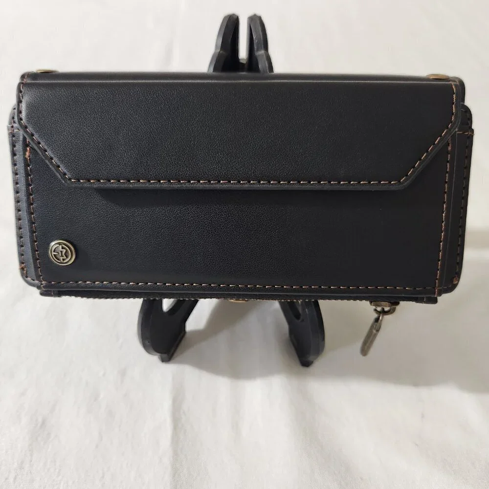 CaseMe Leather Folio Style Wallet Phone Case Zip Magnetic Close Card Slots